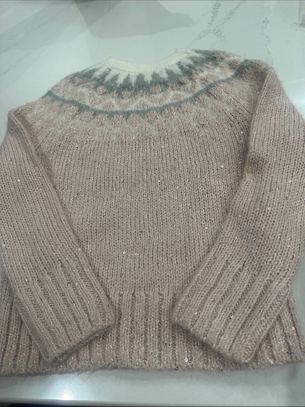 Gap Kids Christmas sparkle sweater wool blend girls size small 6-7